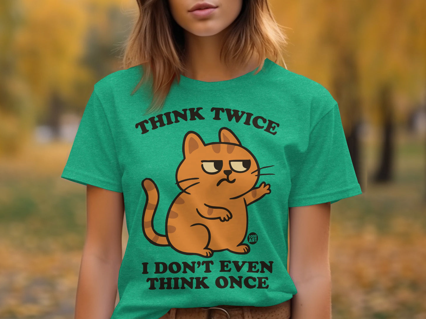 Think Twice I Don't Even Think Once Cat Shirt