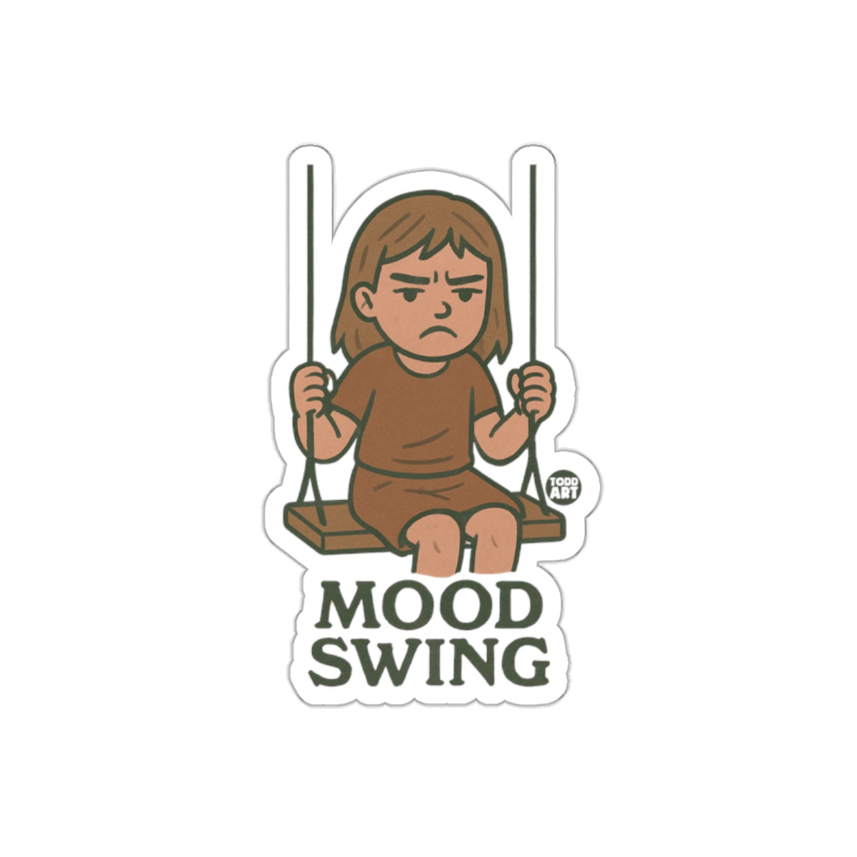 Grumpy Character Mood Swing Sticker for any surface