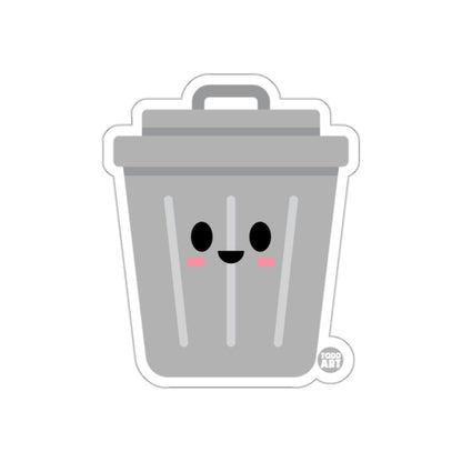 Smiling Trash Can Cartoon Design Sticker