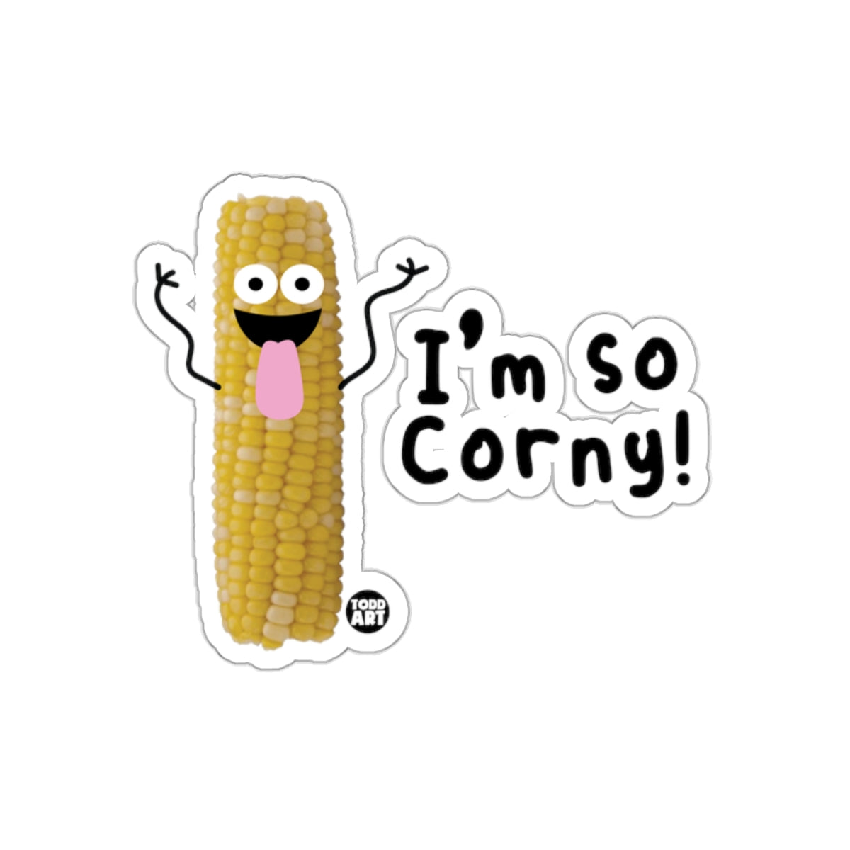 I'm So Corny Funny Corn Character Sticker Art