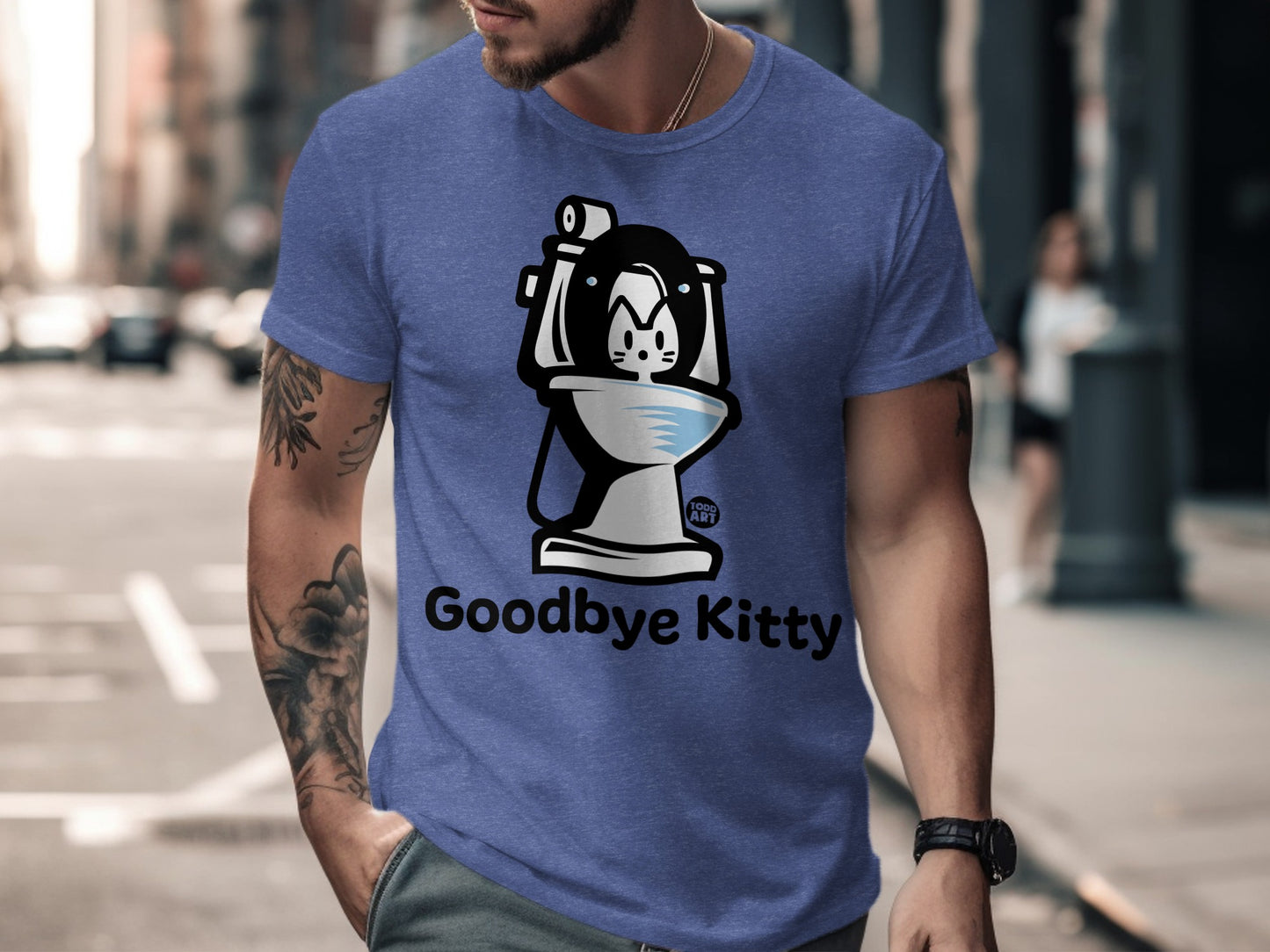 Goodbye Kitty Toilet Design Short Sleeve T-Shirt