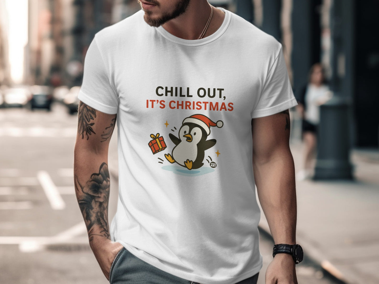 Chill Out It's Christmas Penguin Themed Shirt