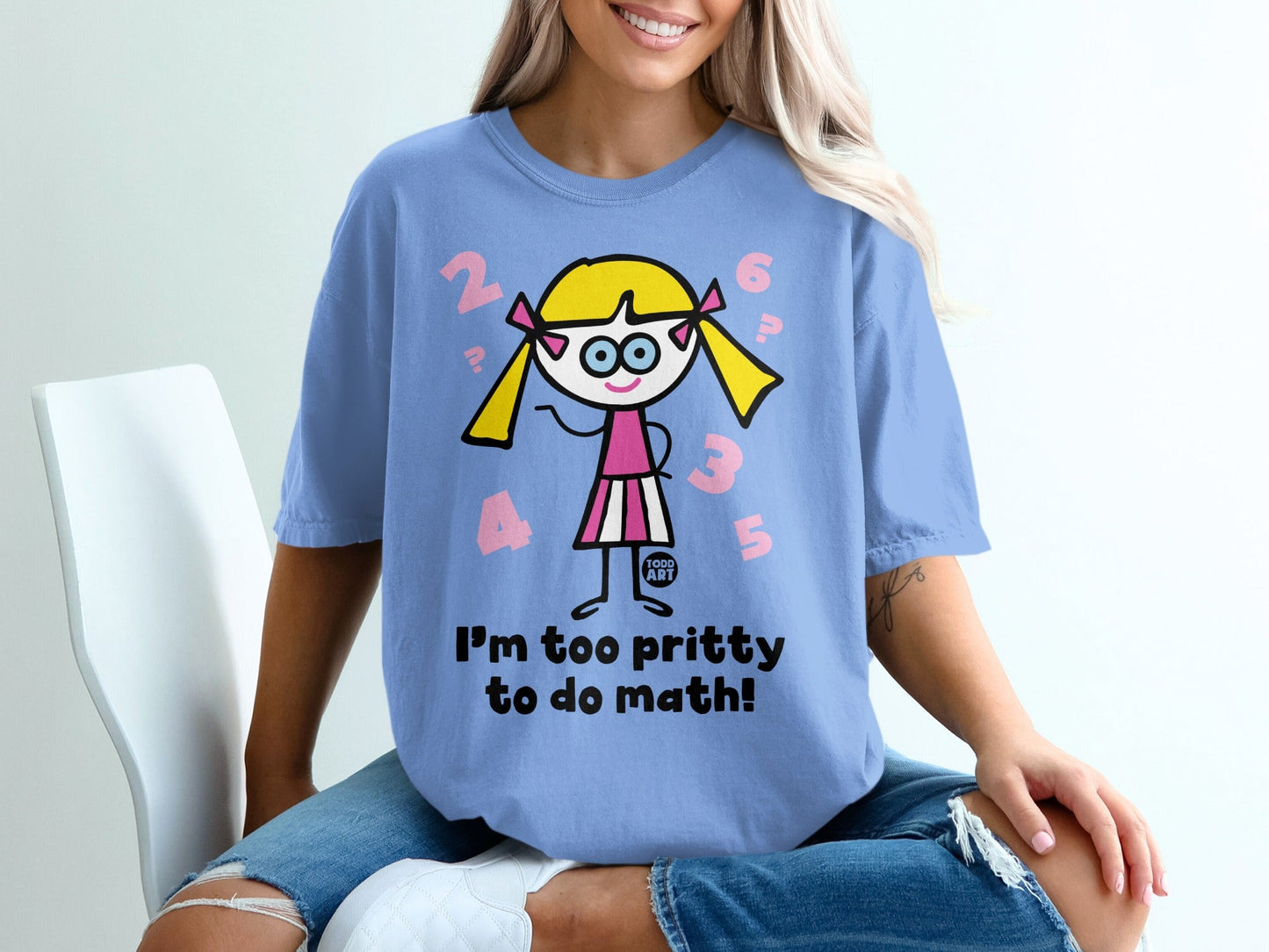 I'm too pritty to do math graphic t-shirt
