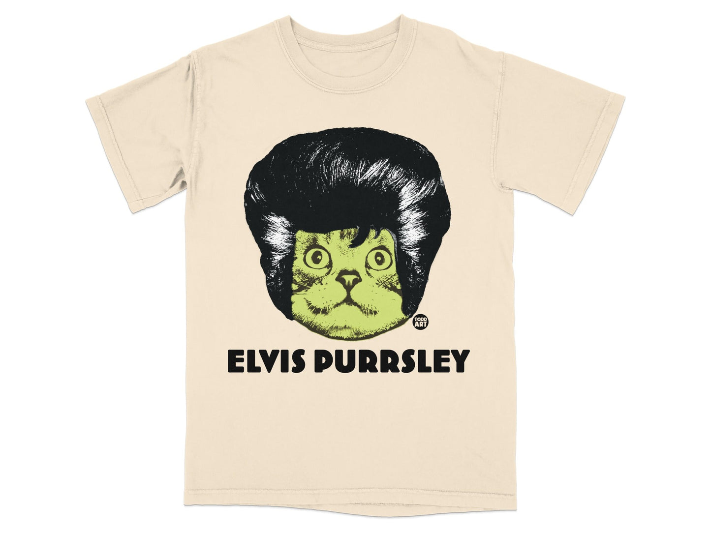 Elvis Purrsley Graphic Print Cat Lover Shirt
