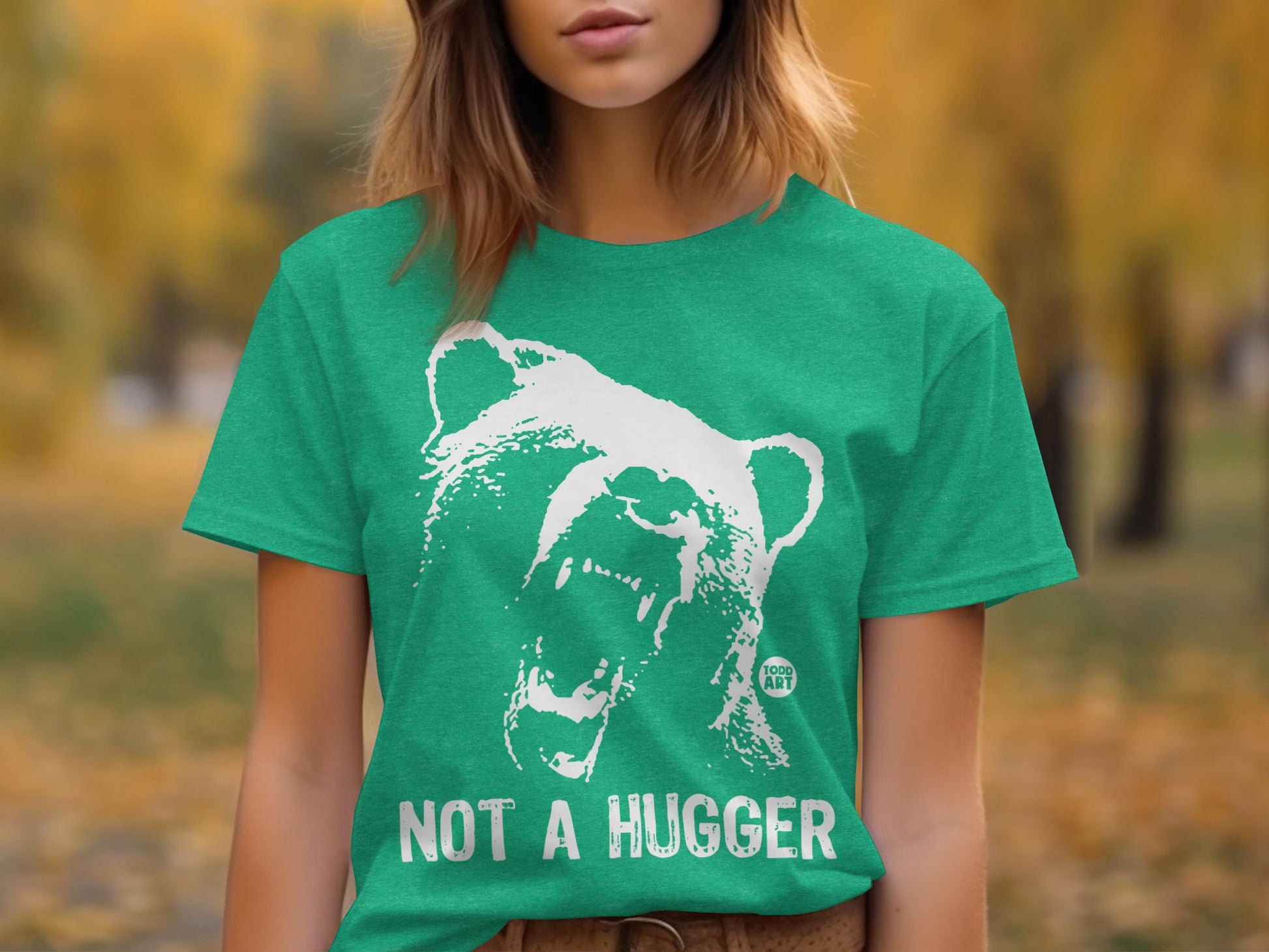 Not a Hugger Funny Bear Graphic T-shirt Product