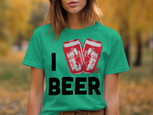 I Love Beer Graphic Design T-Shirt