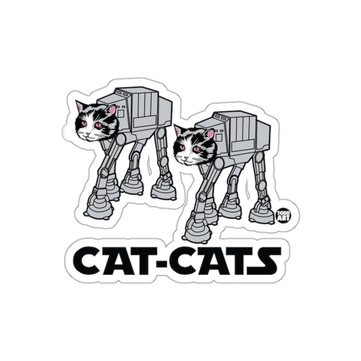Cat Cats AT AT Walker Hybrid Art by Todd Art sticker