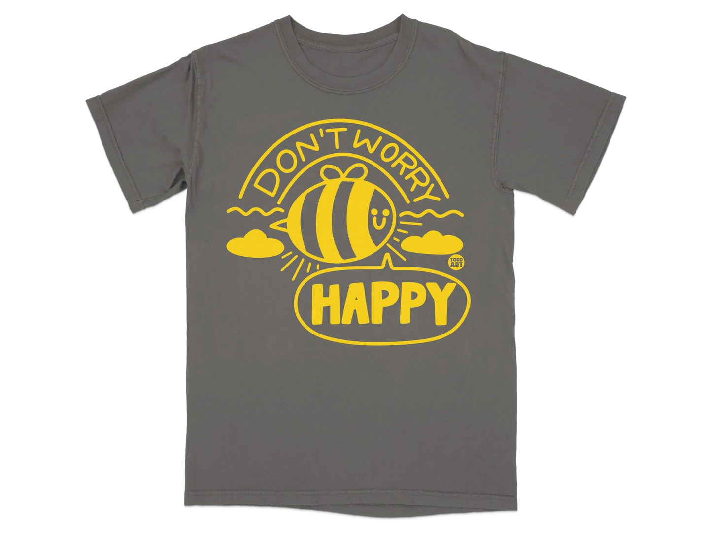 Don't Worry Be Happy Bee Shirt Casual Graphic Tee
