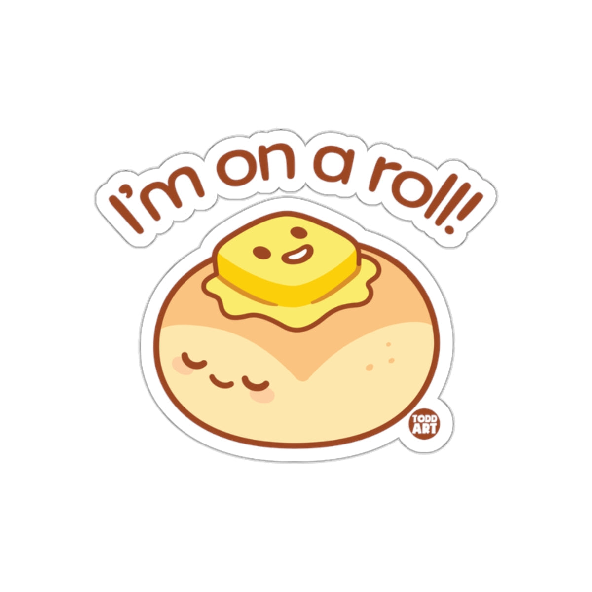 I'm on a roll sticker cute bakery design