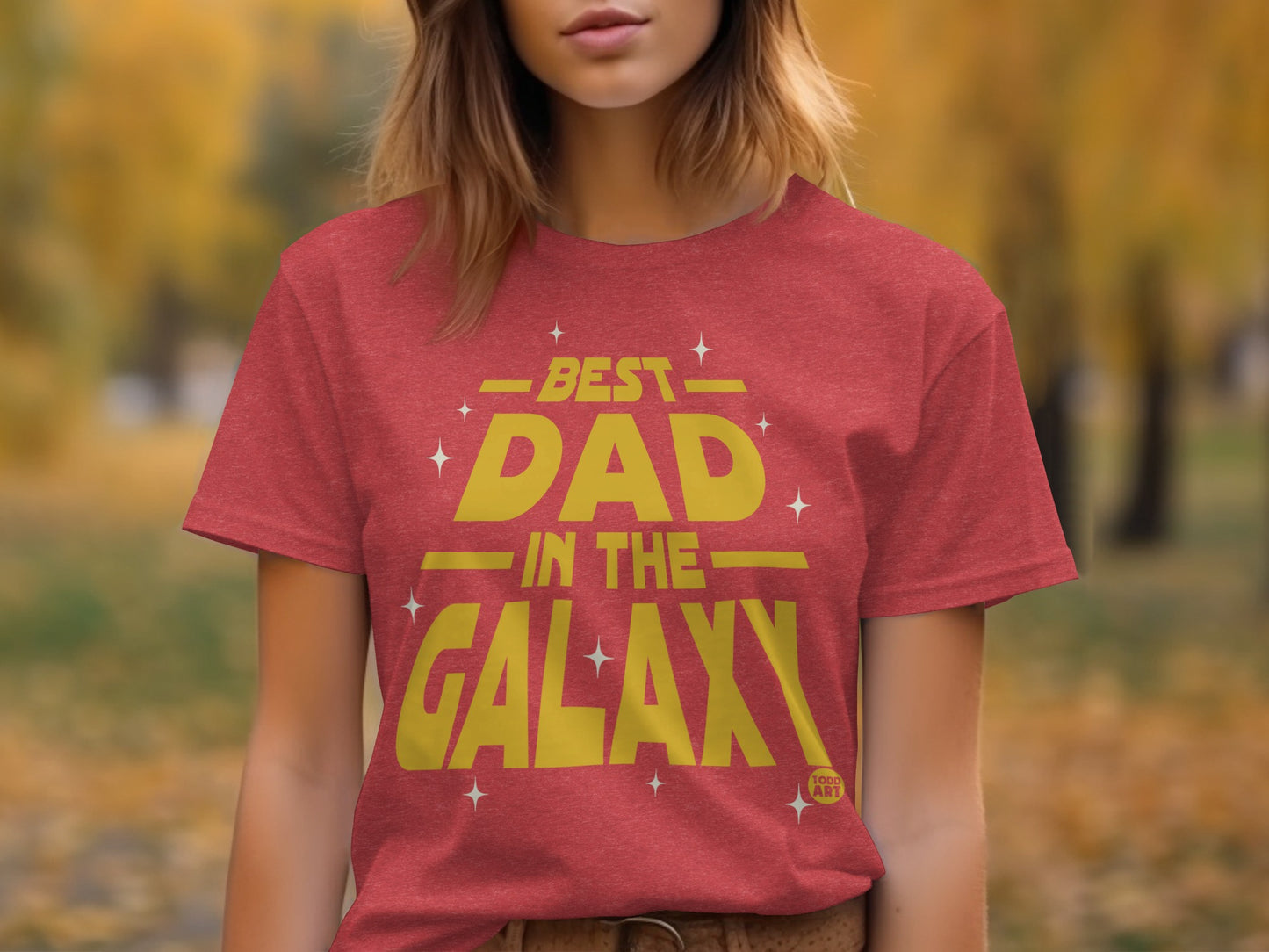 Best Dad in the Galaxy Graphic Tee Shirt