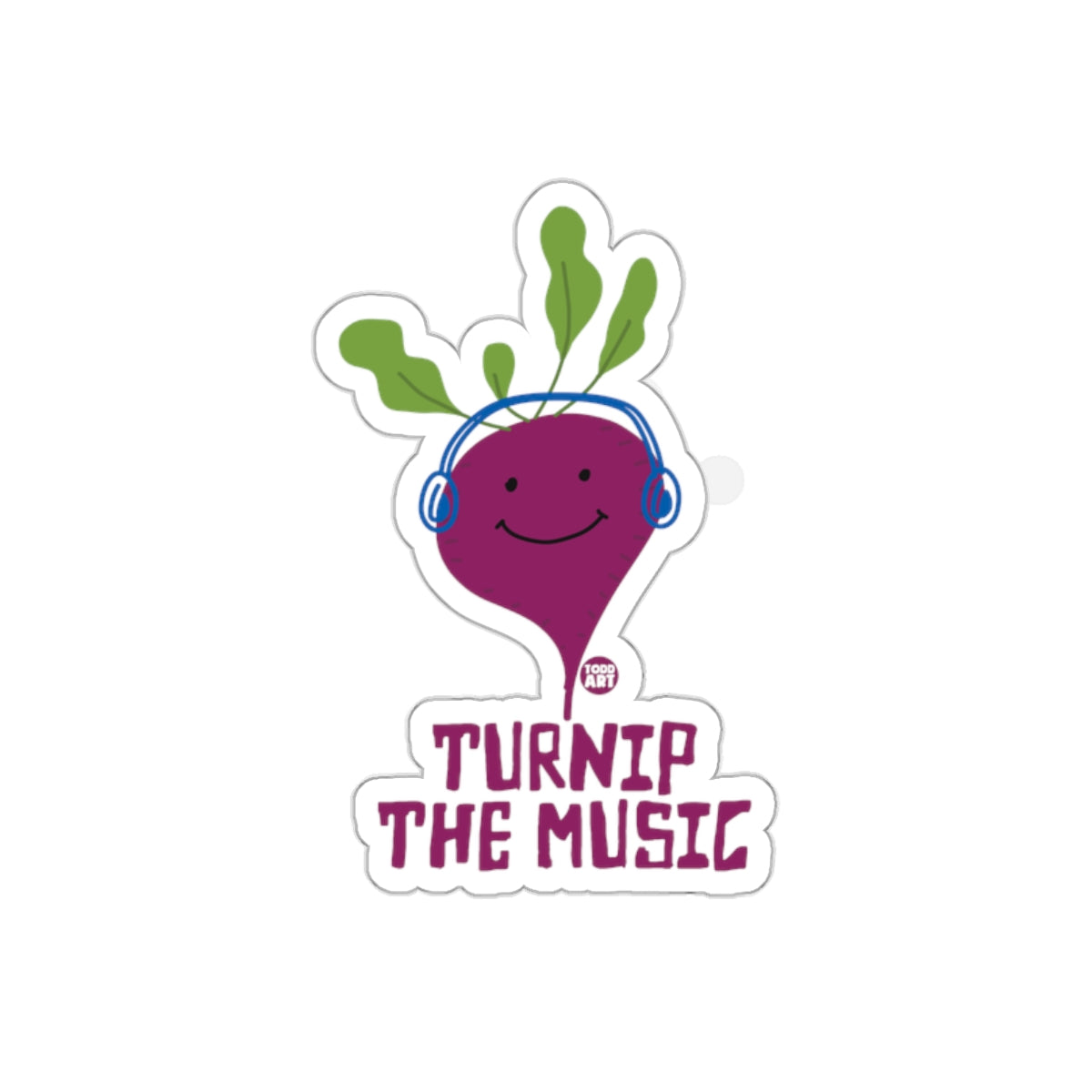 Turnip The Music Cute Vegetable Character Sticker