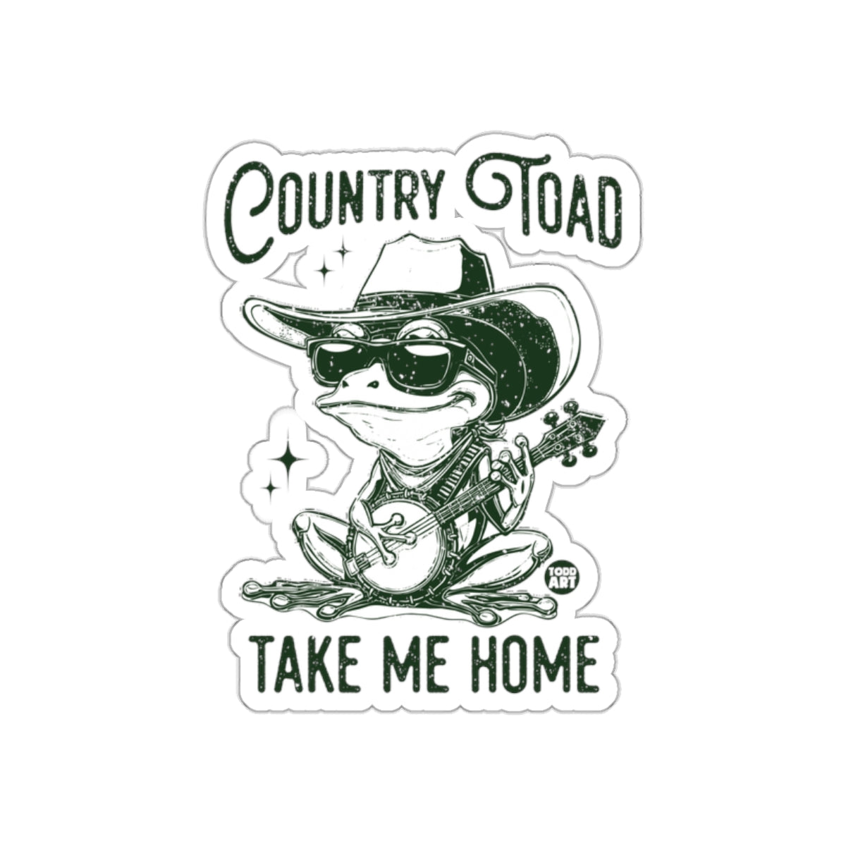 Country Toad Take Me Home Art Sticker