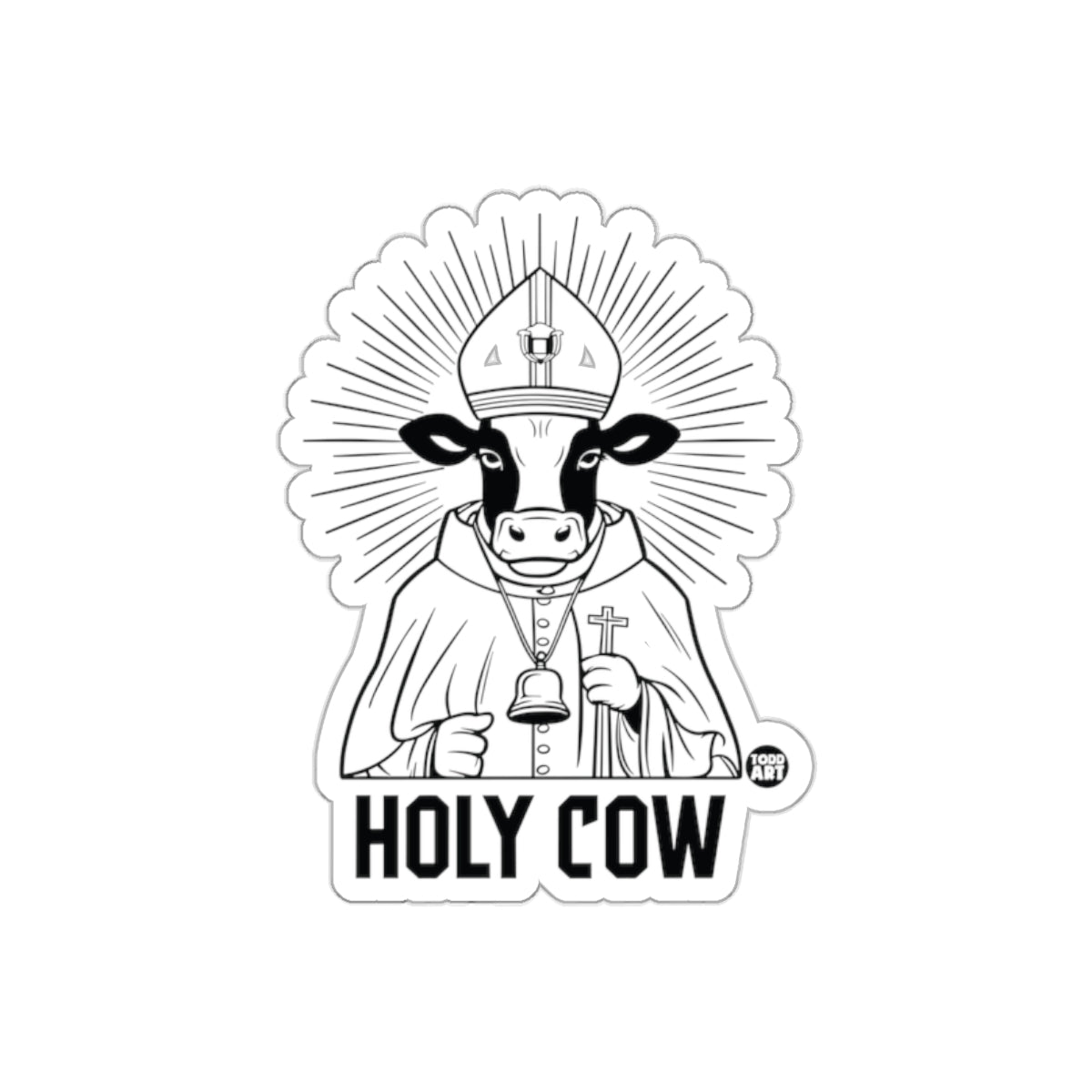 Holy Cow Sticker Funny Divine Animal Artwork