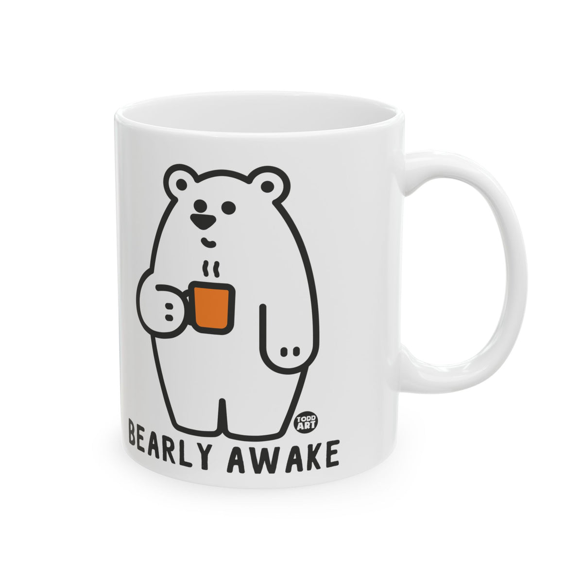 Sleepy Bear Holding Mug Todd Art Mug