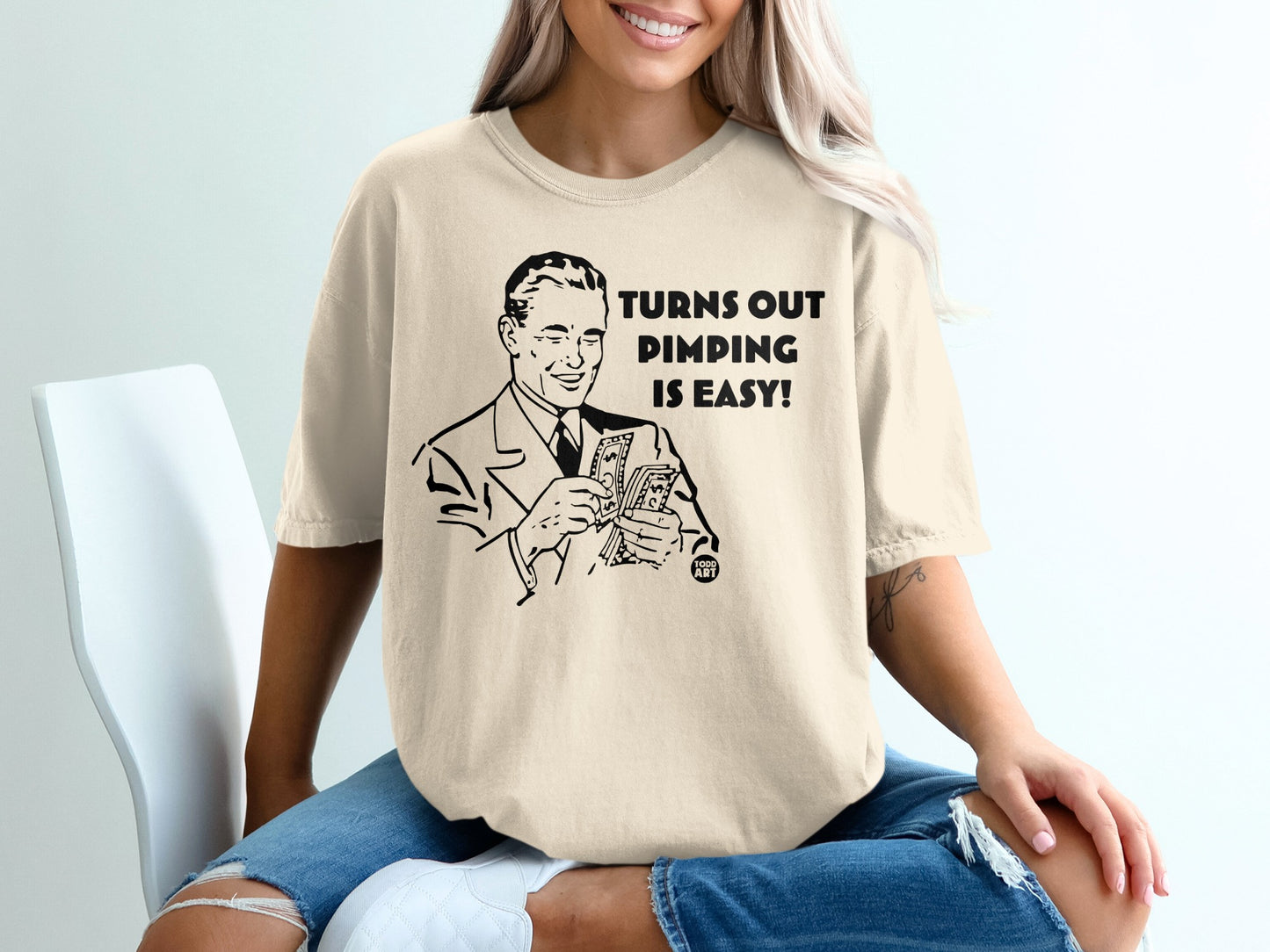 Turns Out Pimping Is Easy Money Humor Cream product type