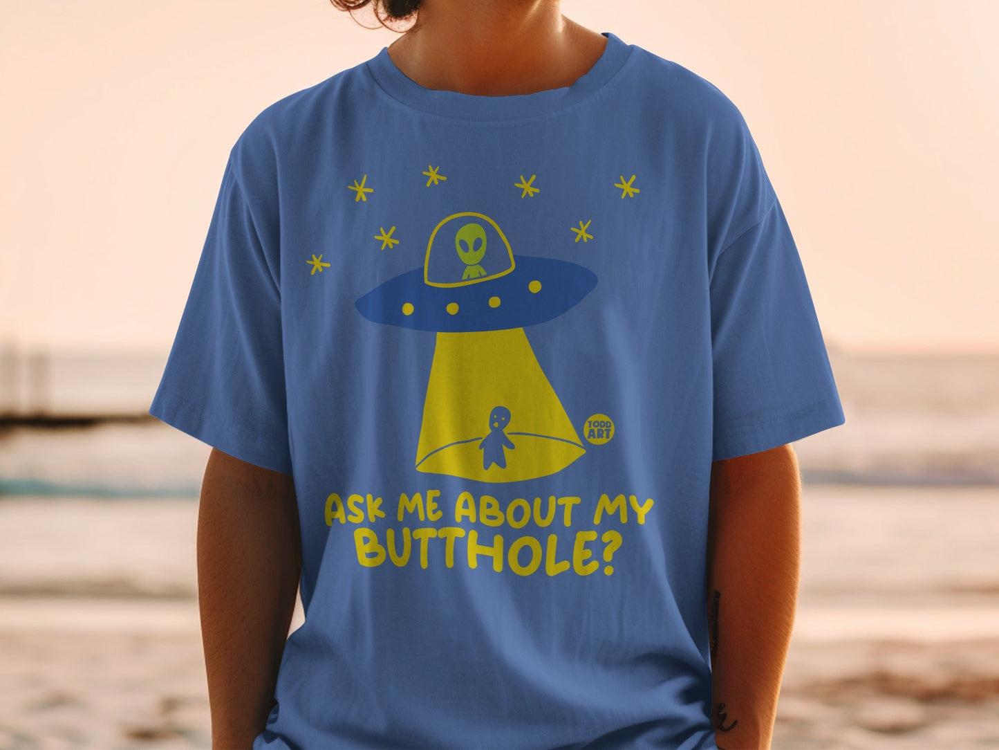 Ask Me About My Butthole Funny Alien Shirt