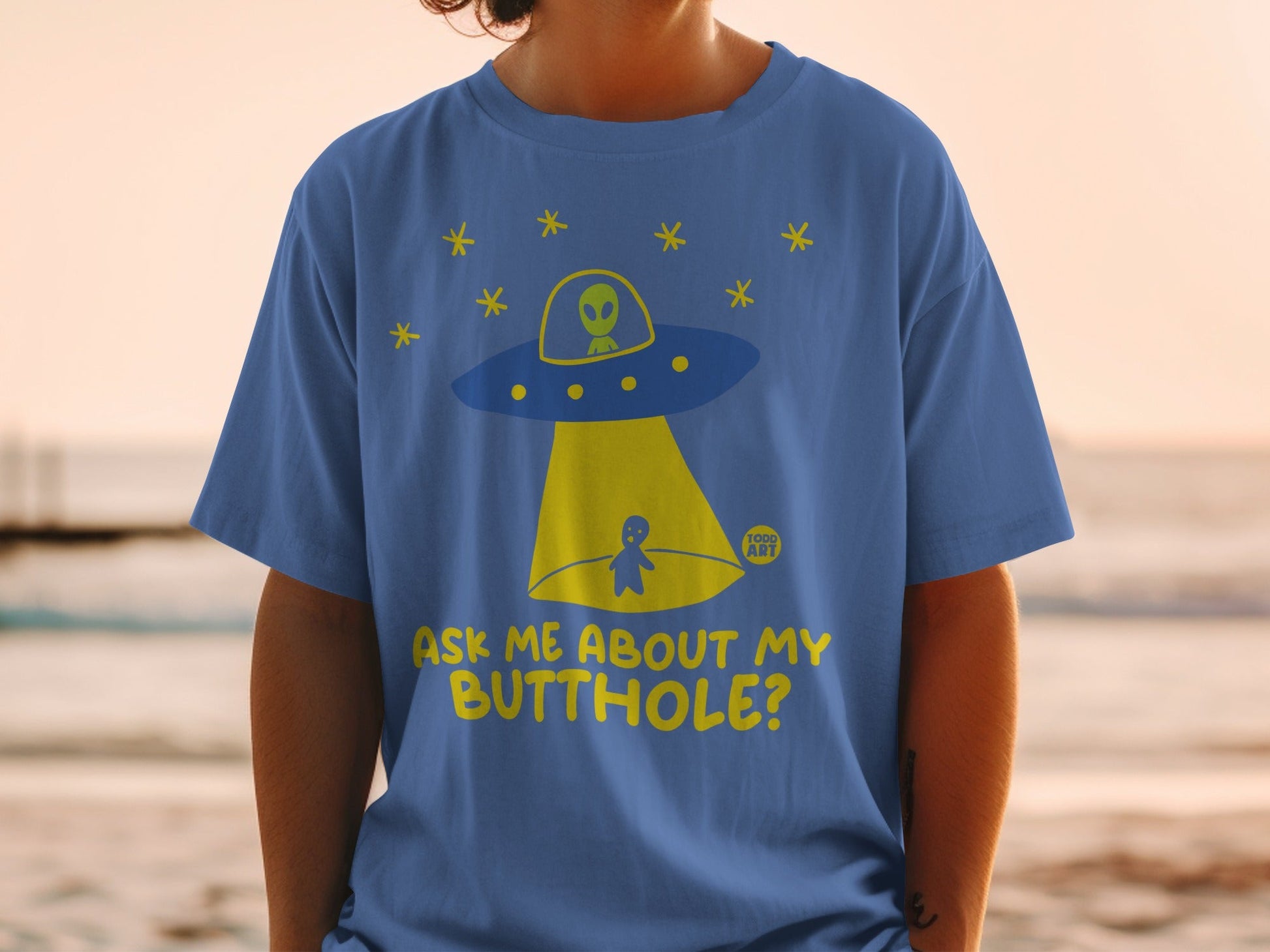 Ask Me About My Butthole Funny Alien Shirt