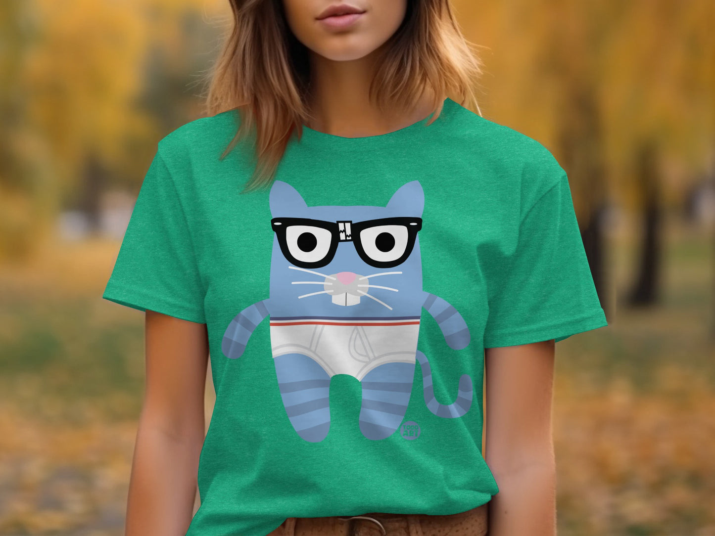 Cute Hipster Cat with Glasses T-shirt