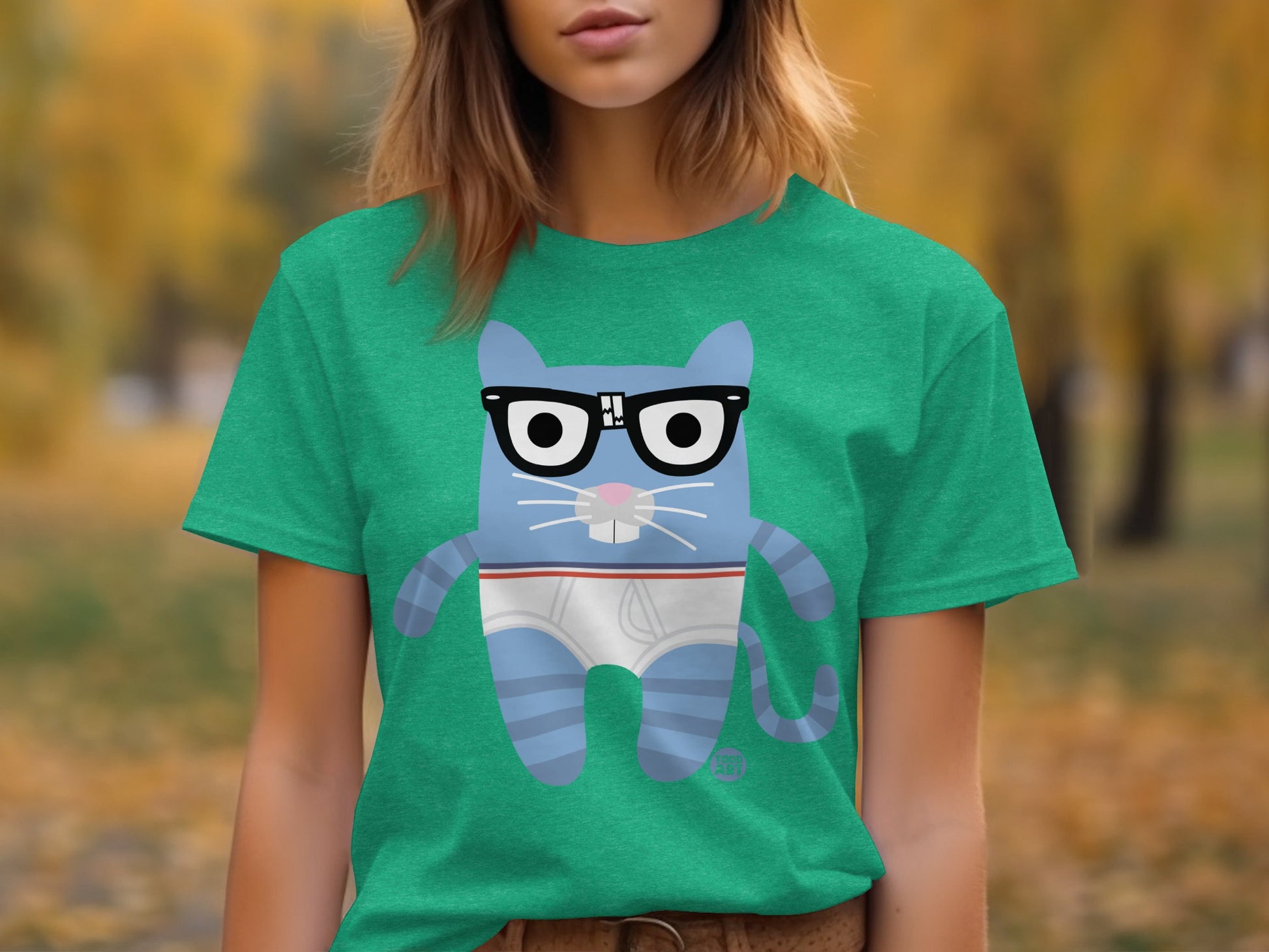 Cute Hipster Cat with Glasses T-shirt