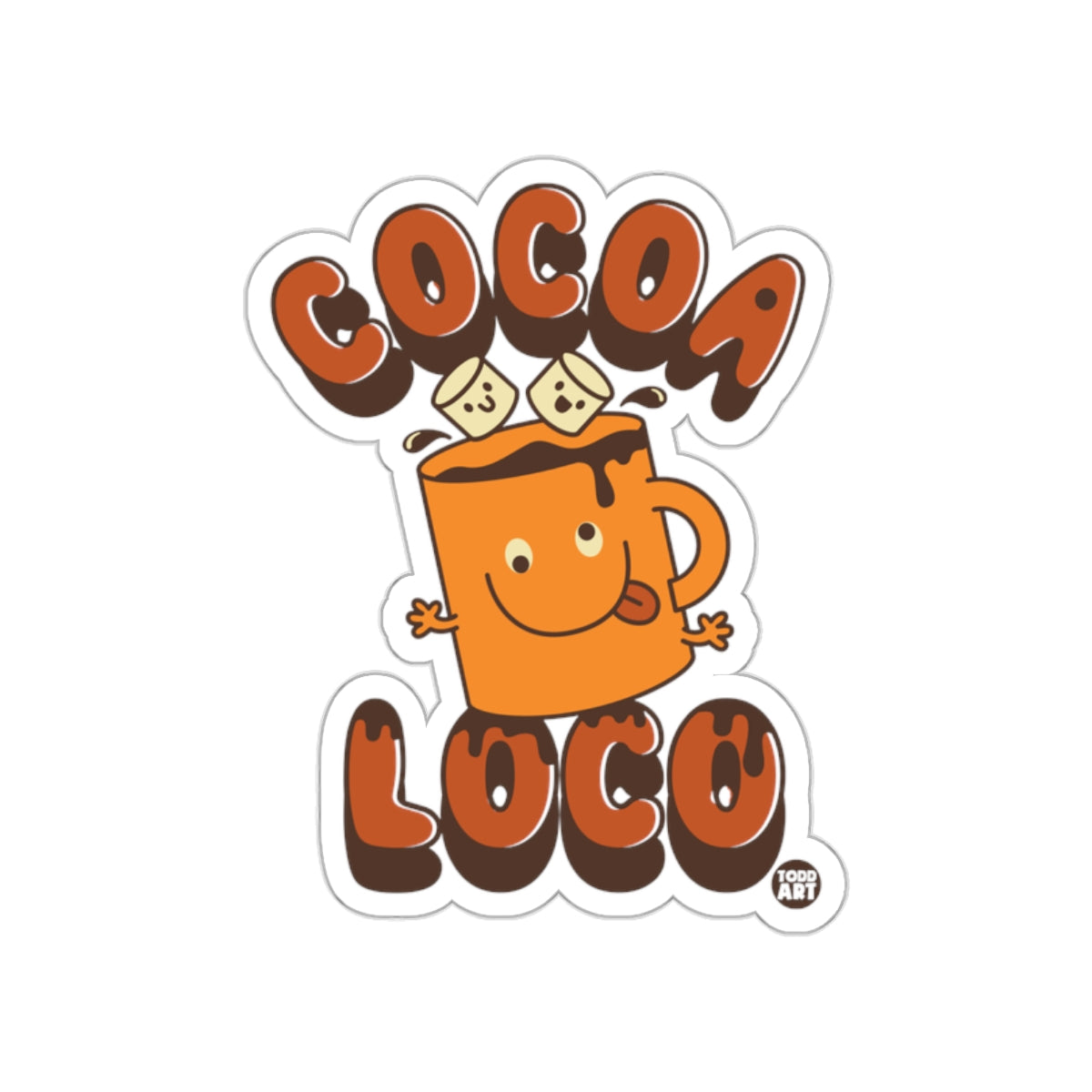 Cocoa Loco Smiling Hot Chocolate Mug Sticker
