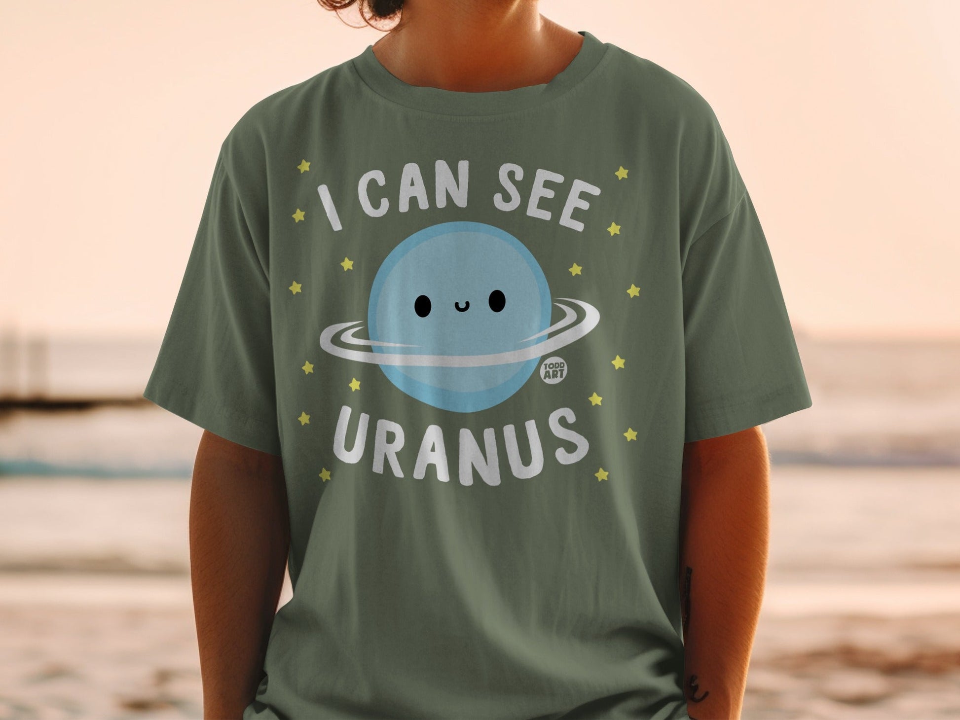 I Can See Uranus Funny Graphic Tee Shirt for Space Lovers