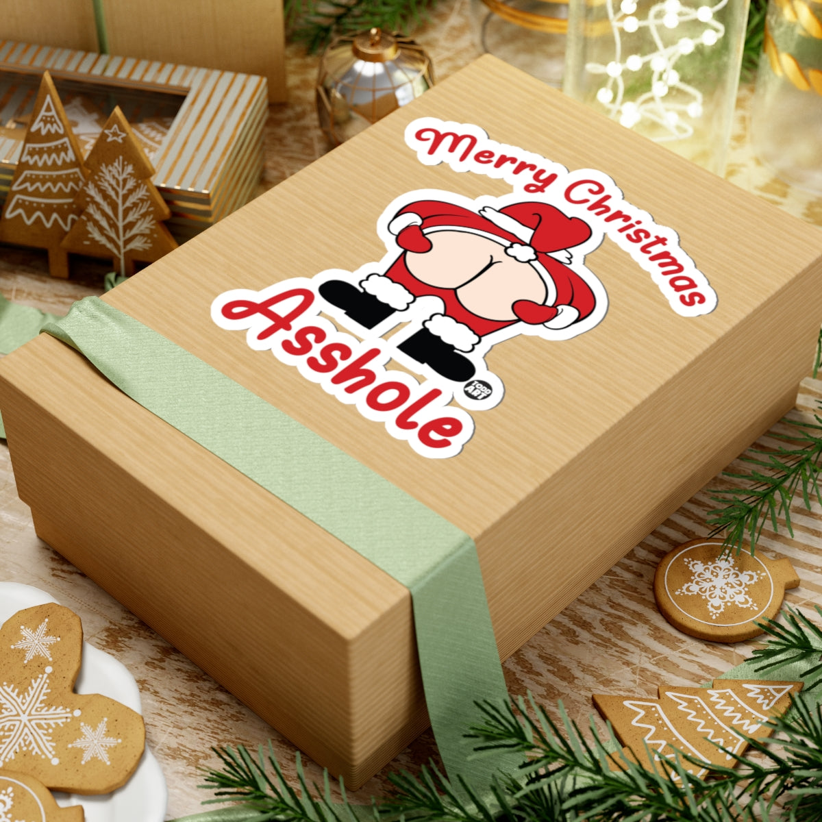 Festive Cheeky GreetingsTodd Art Sticker
