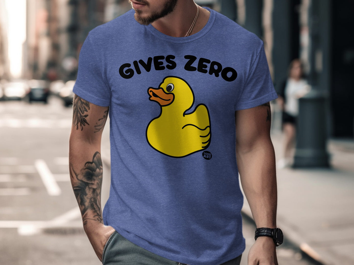 GIVES ZERO Funny Yellow Duck Graphic T-shirt