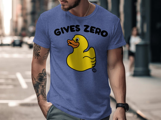 GIVES ZERO Funny Yellow Duck Graphic T-shirt
