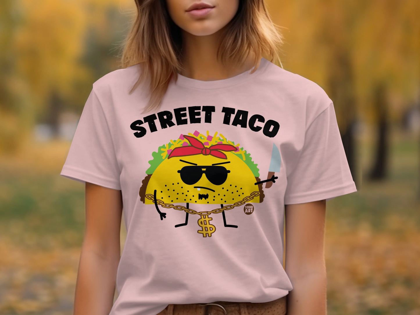 Cool and Funny Street Taco Graphic Tee Shirt