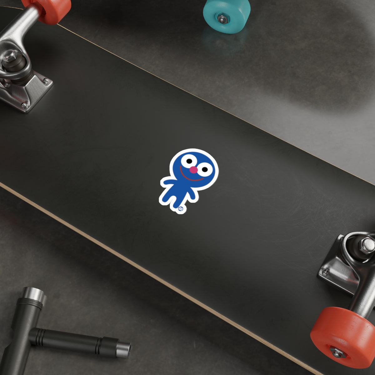 Blue Cartoon Character Sticker for Personalizing Products