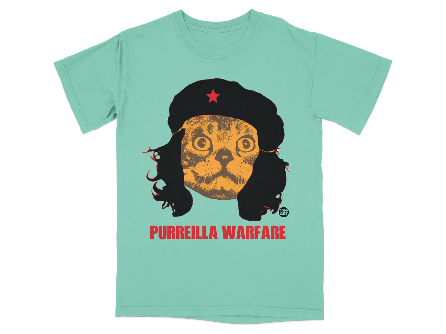 Purreilla Warfare Cat with Hat Graphic T-shirt