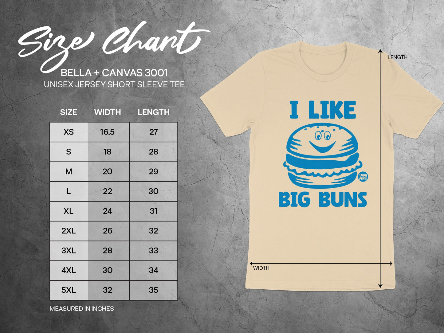 I Like Big Buns Bella+Canvas 3001 Unisex Short Sleeve Tee