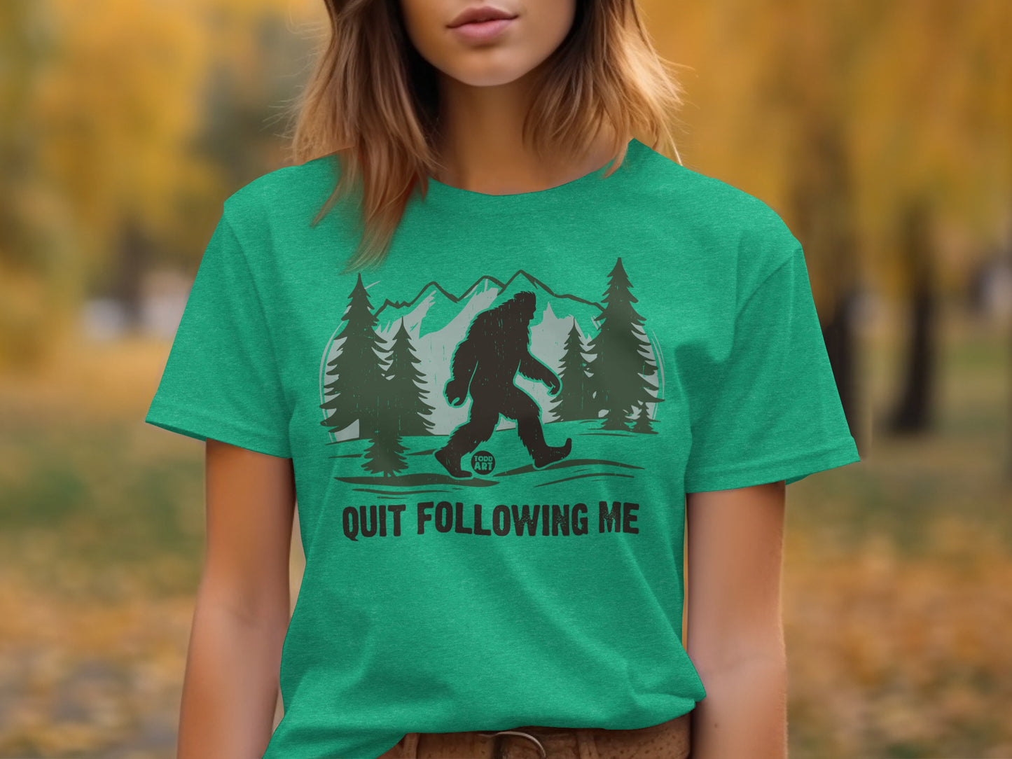 Quit Following Me Bigfoot Graphic T-shirt