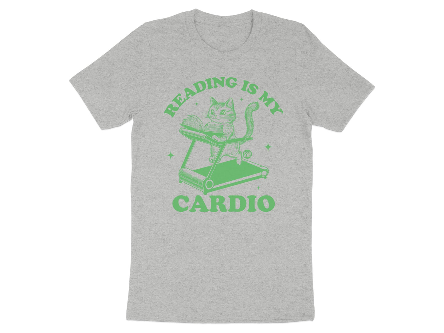 Reading Is My Cardio Funny Cat Treadmill T-shirt