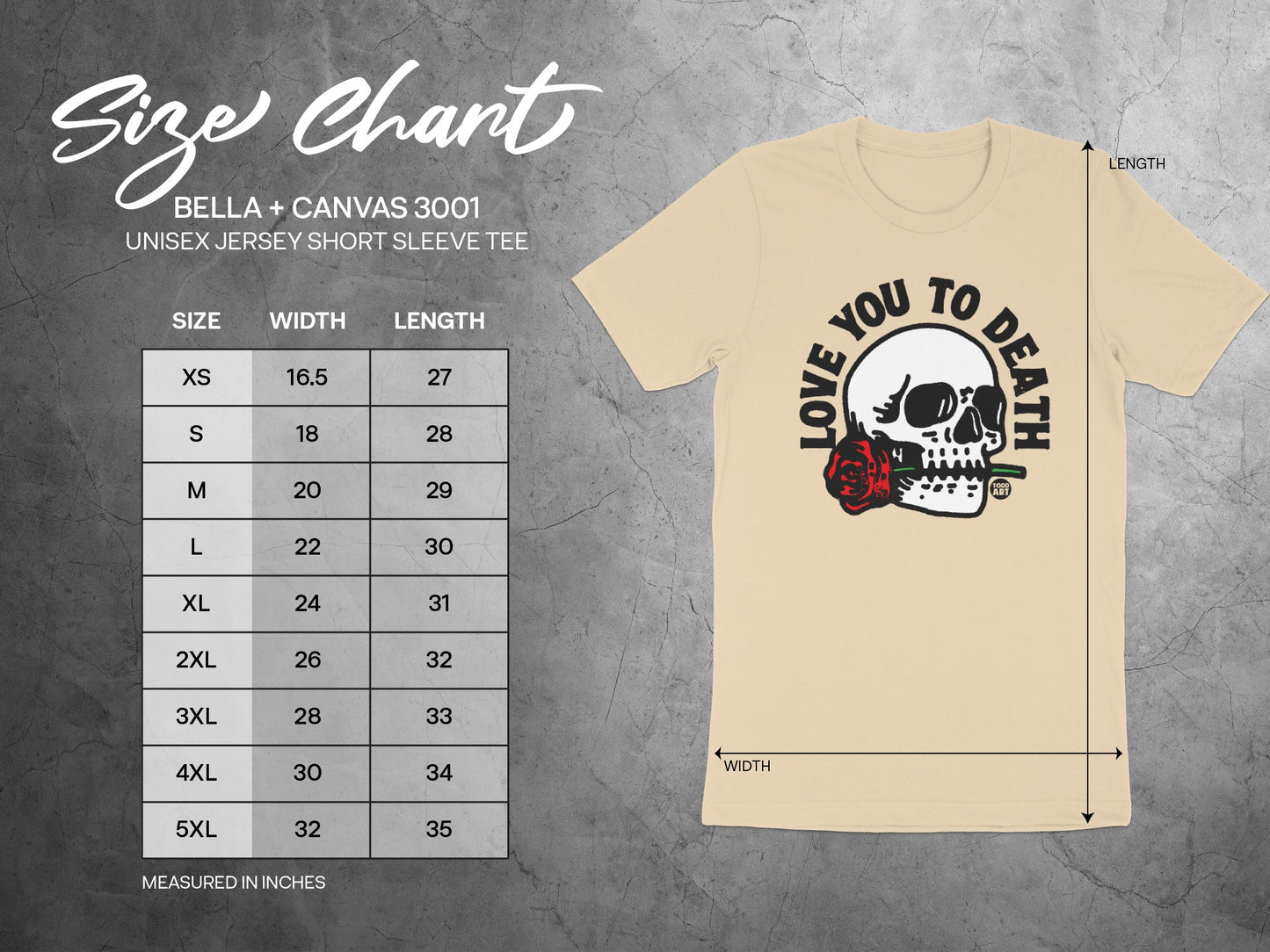 Love You to Death Skull Graphic Unisex Tee