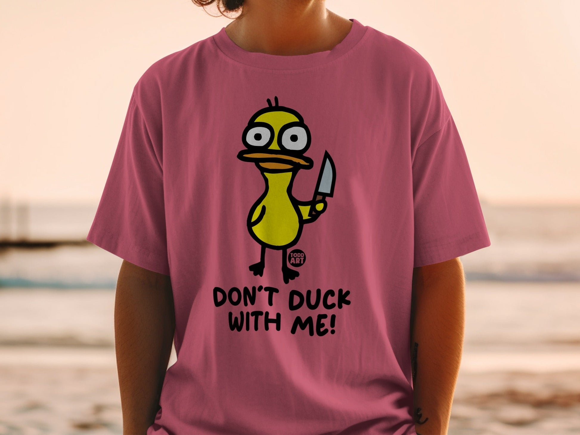 Don't Duck With Me Funny Cartoon Yellow Duck T-shirt