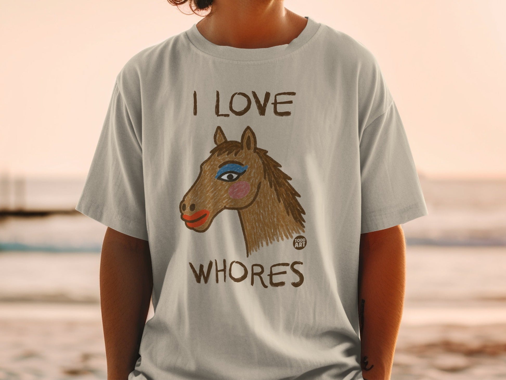 Controversial Graphic Horse Design T-Shirt