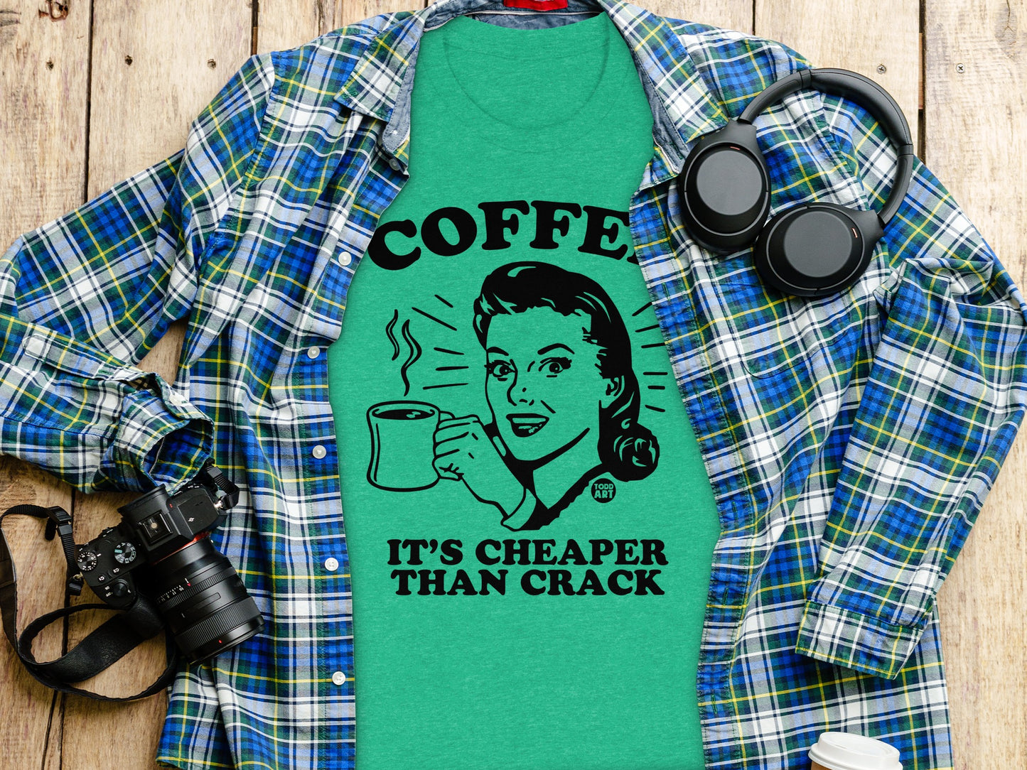 'Coffee It's Cheaper Than Crack Graphic T-Shirt'