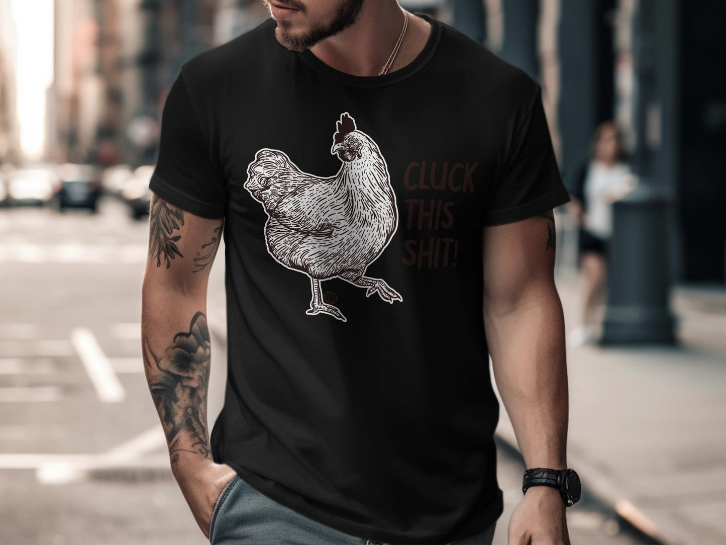 Funny Chicken Cluck This Shit Humorous Graphic T-Shirt