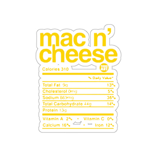 Mac n' cheese nutrition label sticker
