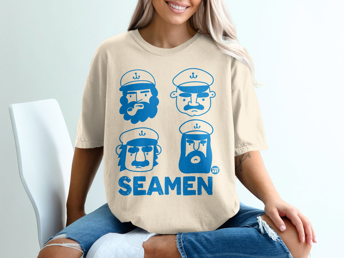 Beige blue SEAMEN TODD ART sweatshirt product type