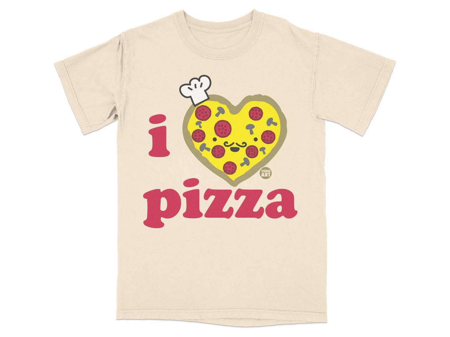 I Love Pizza Cute Heart Design Graphic T-Shirt