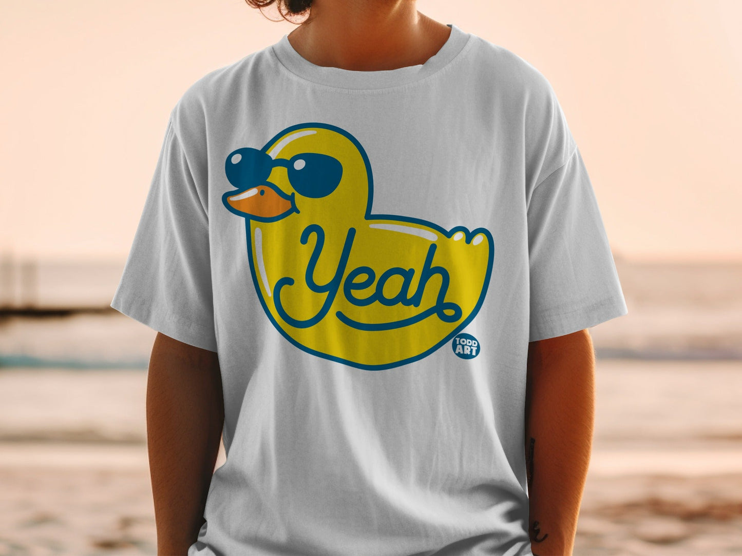 Fun Duck with Sunglasses and Yeah Todd Art T-Shirt