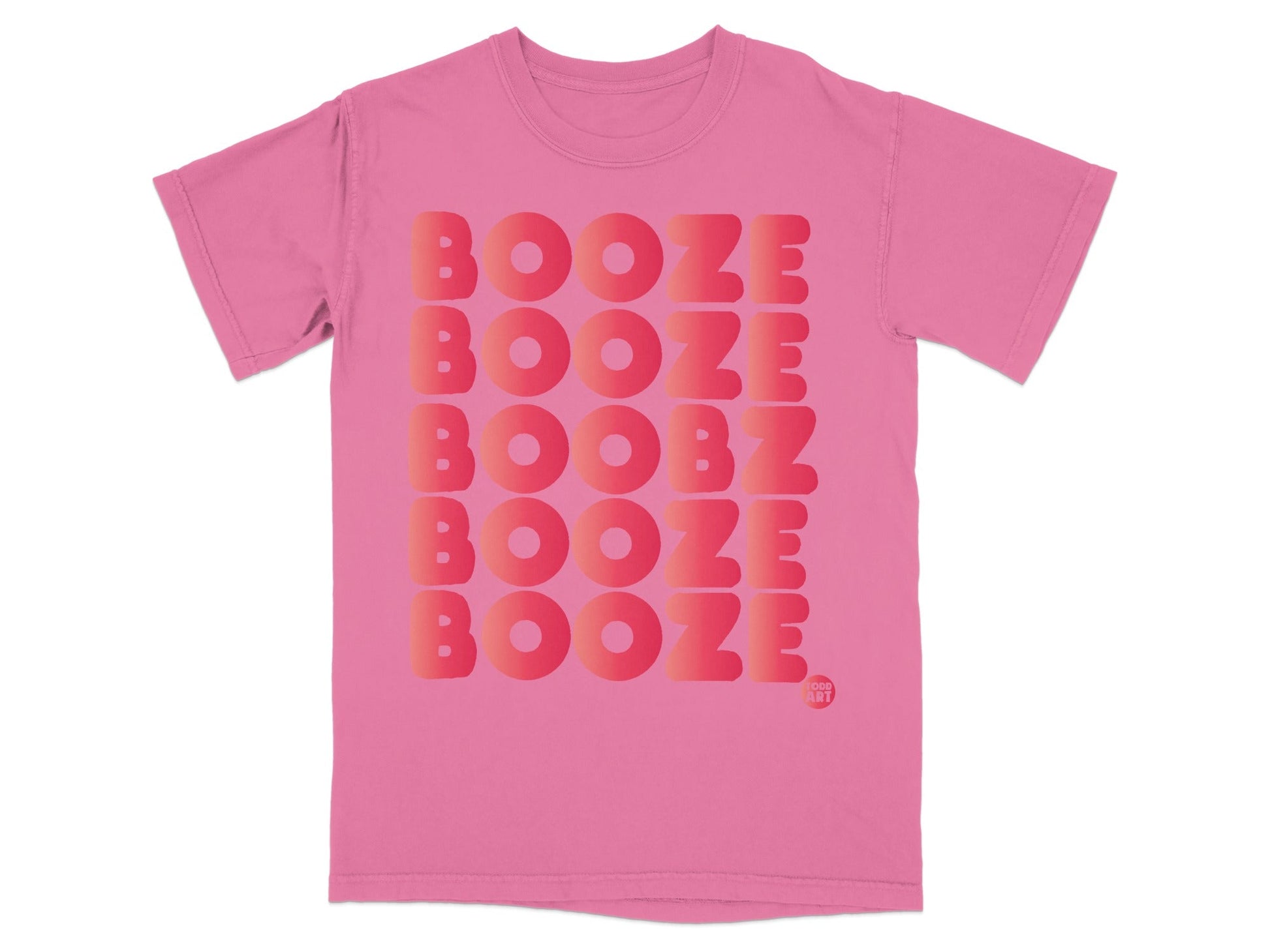 Booze Boobz Booze Graphic Pink T-Shirt Product