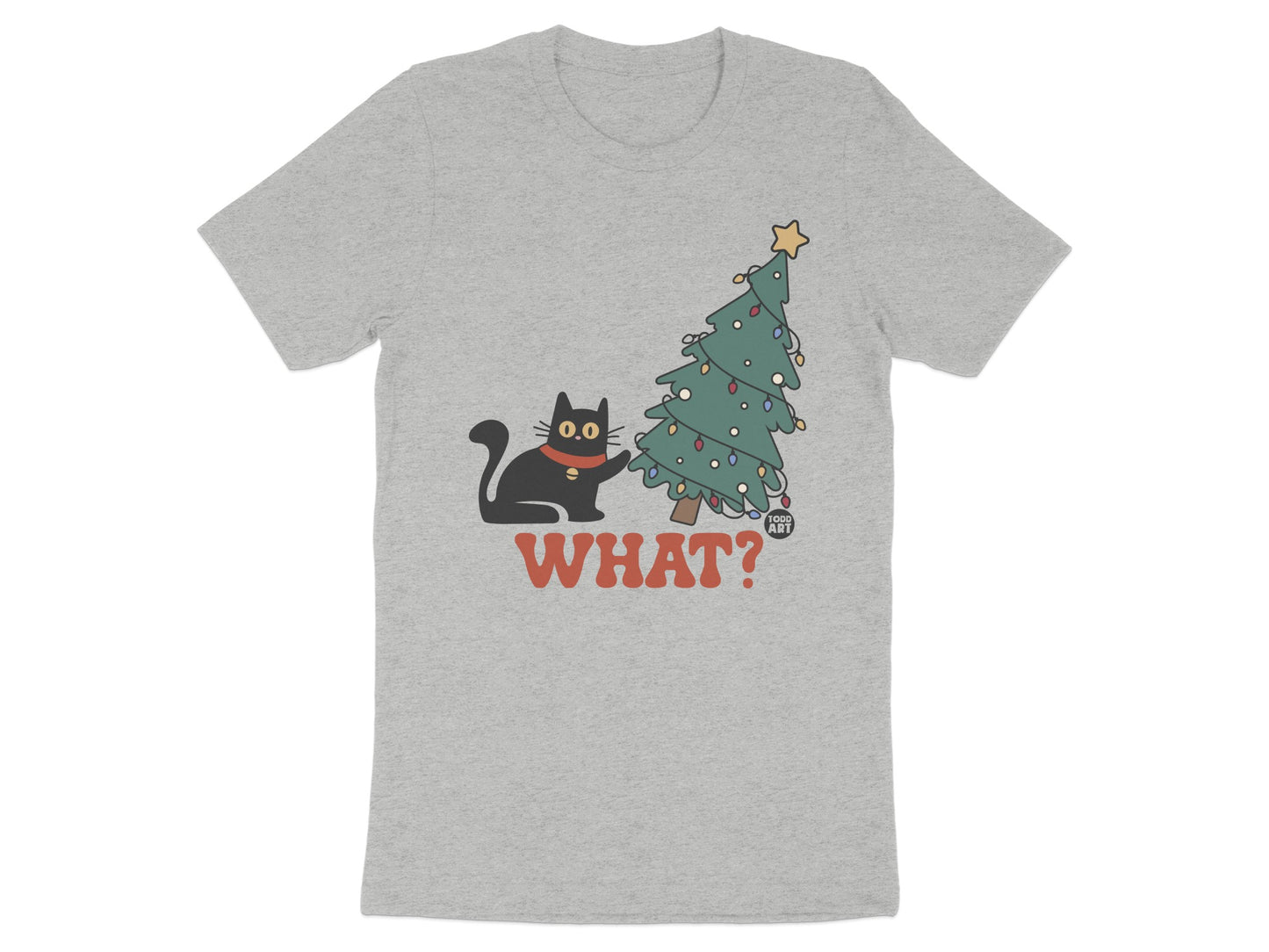 Funny Cat with Christmas Tree What T-Shirt