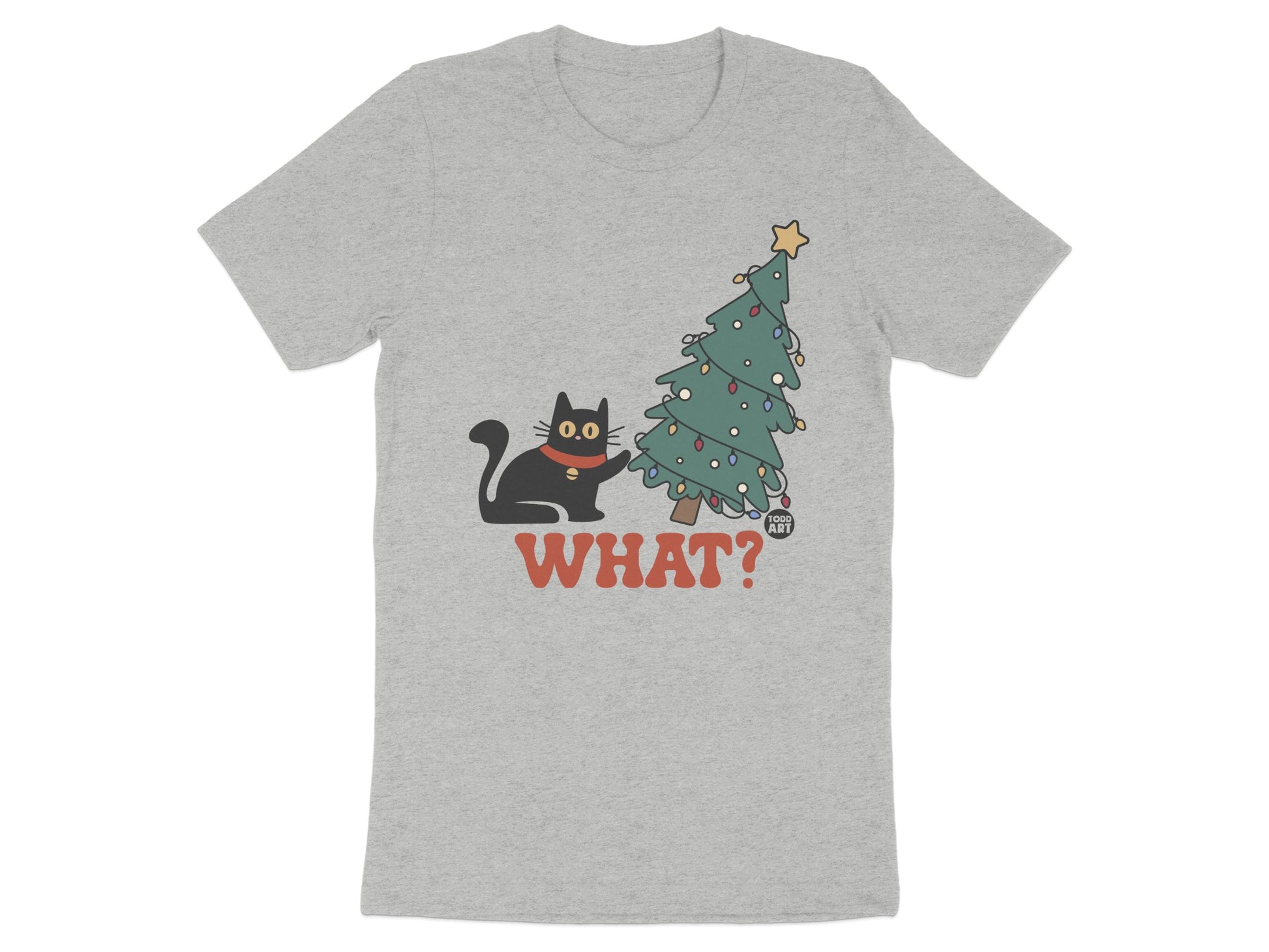 Funny Cat with Christmas Tree What T-Shirt