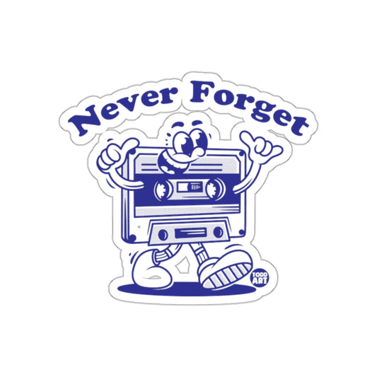 Never Forget Retro Cassette Tape Cartoon Character sticker