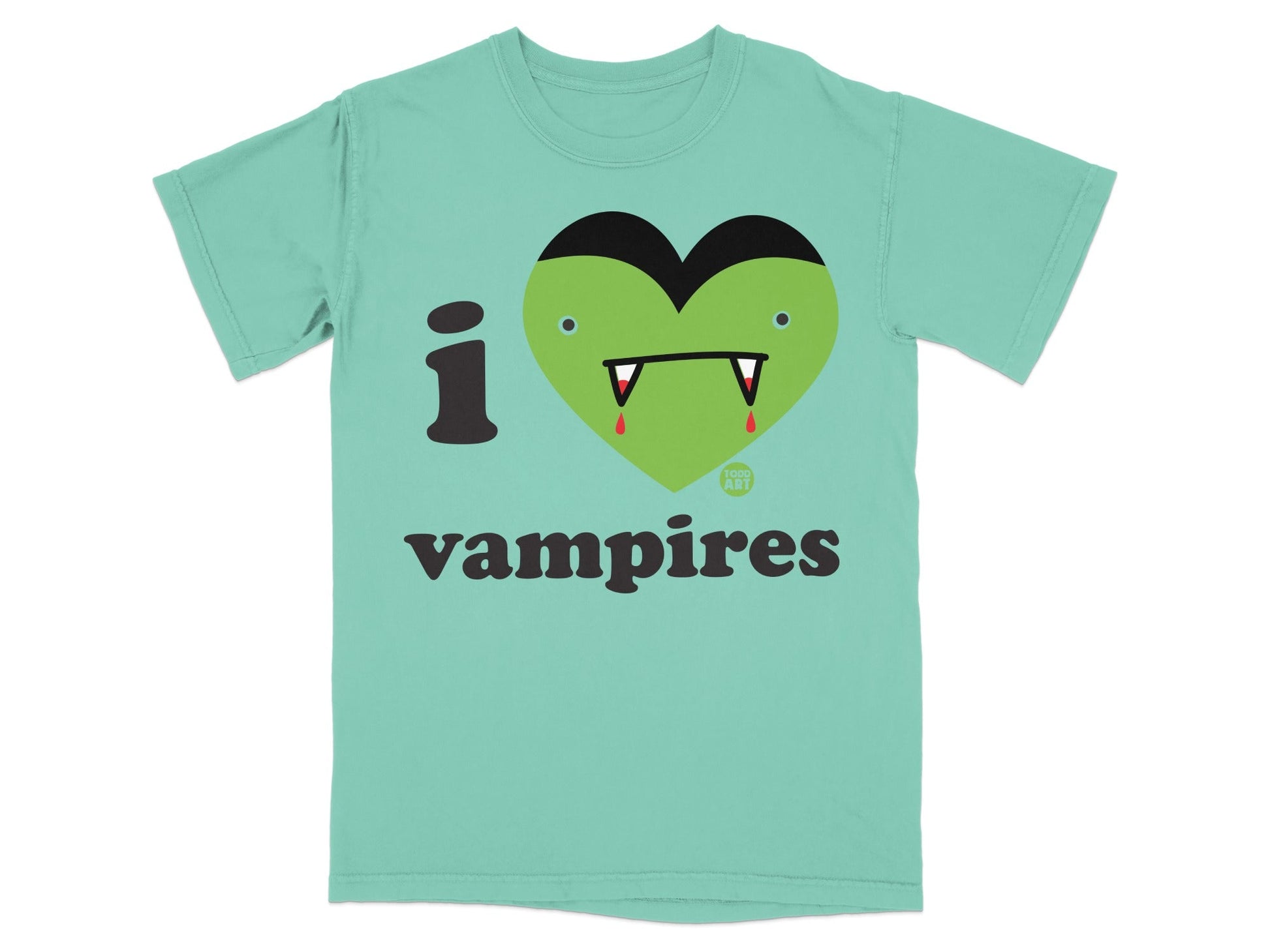 I Love Vampires Graphic Tee Shirt for Halloween Fun