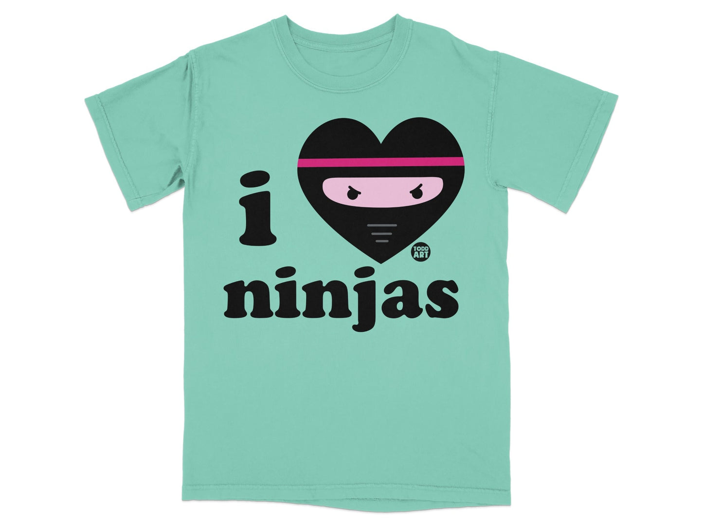 I Love Ninjas Heart Design Graphic T-Shirt