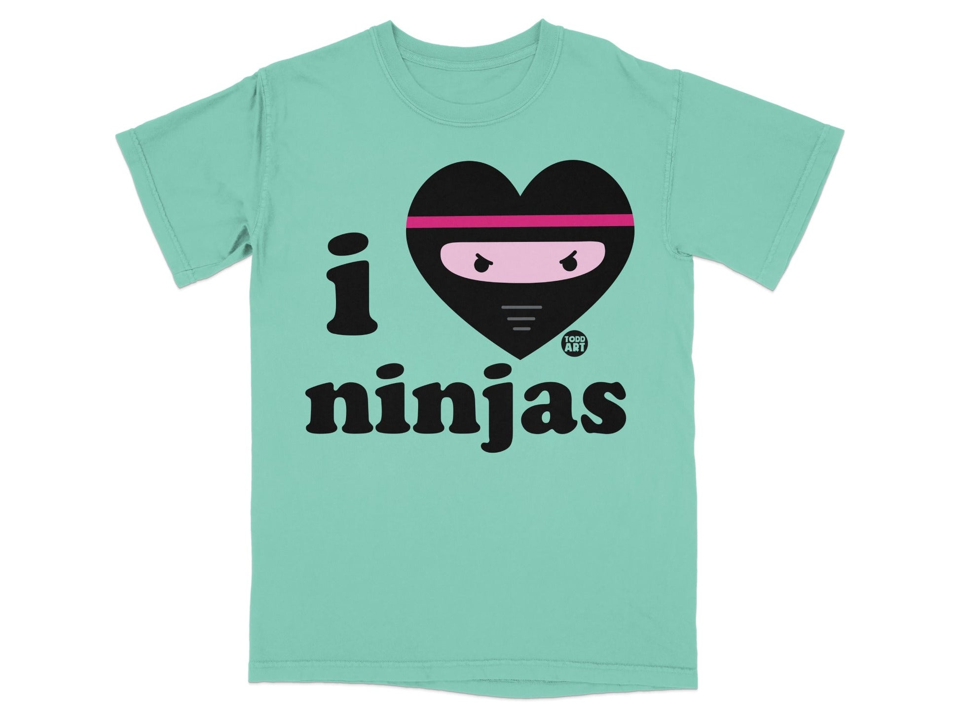 I Love Ninjas Heart Design Graphic T-Shirt